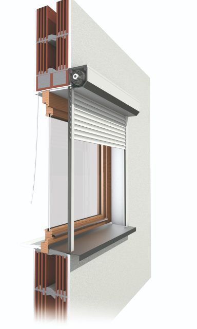 Growe Vorbau Rollladen Einbau Situation Kasten auf Mauer